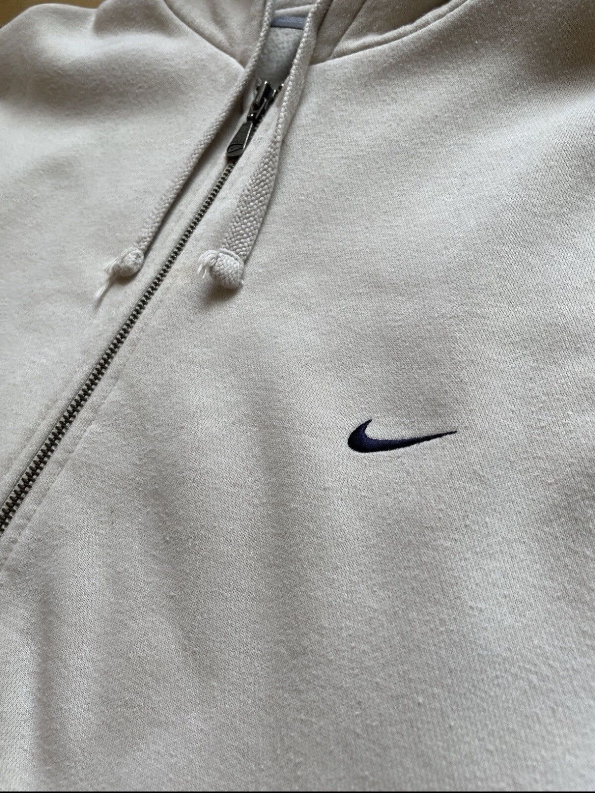 Nike Vintage 00’s Nike Y2K Zip Up Hoodie Jacket Beige Size XL Size US XL / EU 56 / 4 - 2 Thumbnail