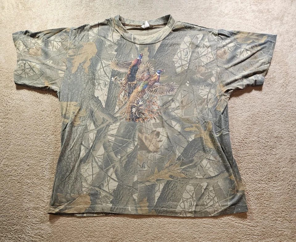 Vintage VINTAGE 80s 90s Camo Single-Stitch All Over Print T-shirt Size US XL / EU 56 / 4 - 1 Thumbnail