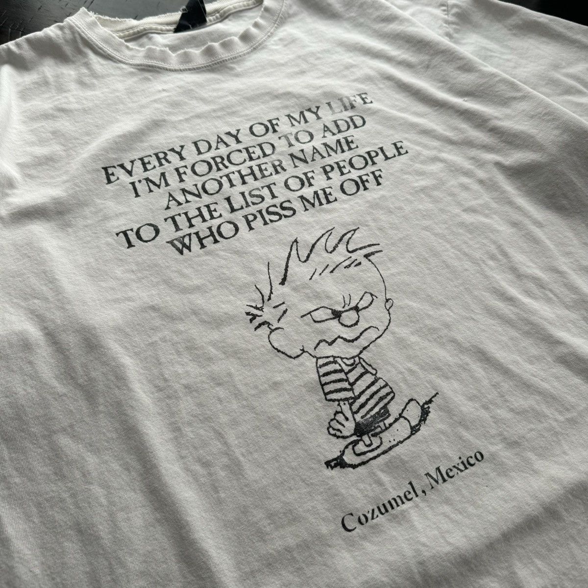 Mexican Threads Crazy Vintage Faded Calvin And Hobbes Parody Funny Tee Size US L / EU 52-54 / 3 - 2 Thumbnail