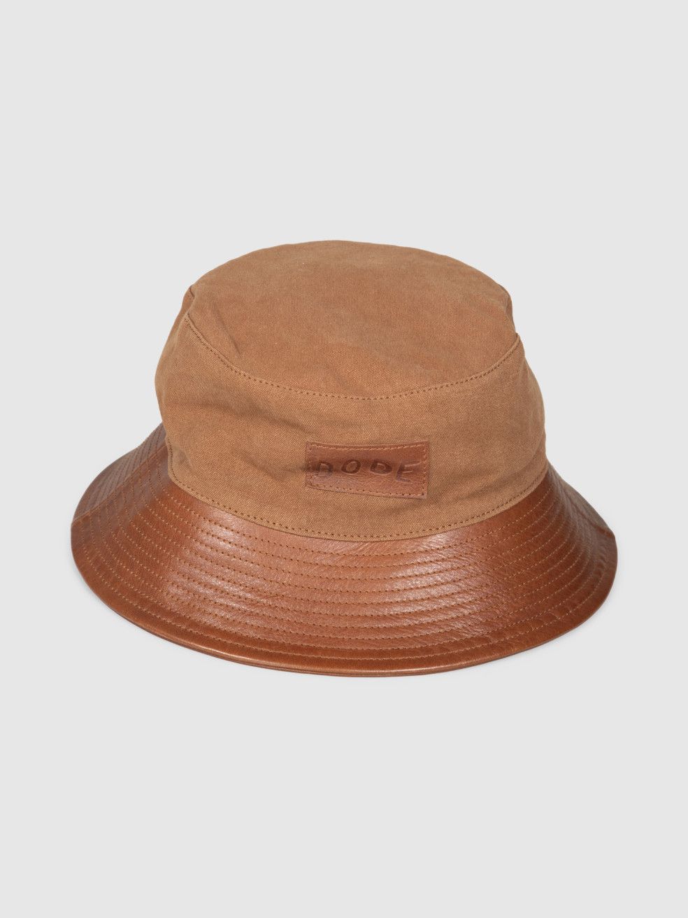 Bode Brown Leather Trim Bucket Hat Size ONE SIZE - 1 Thumbnail