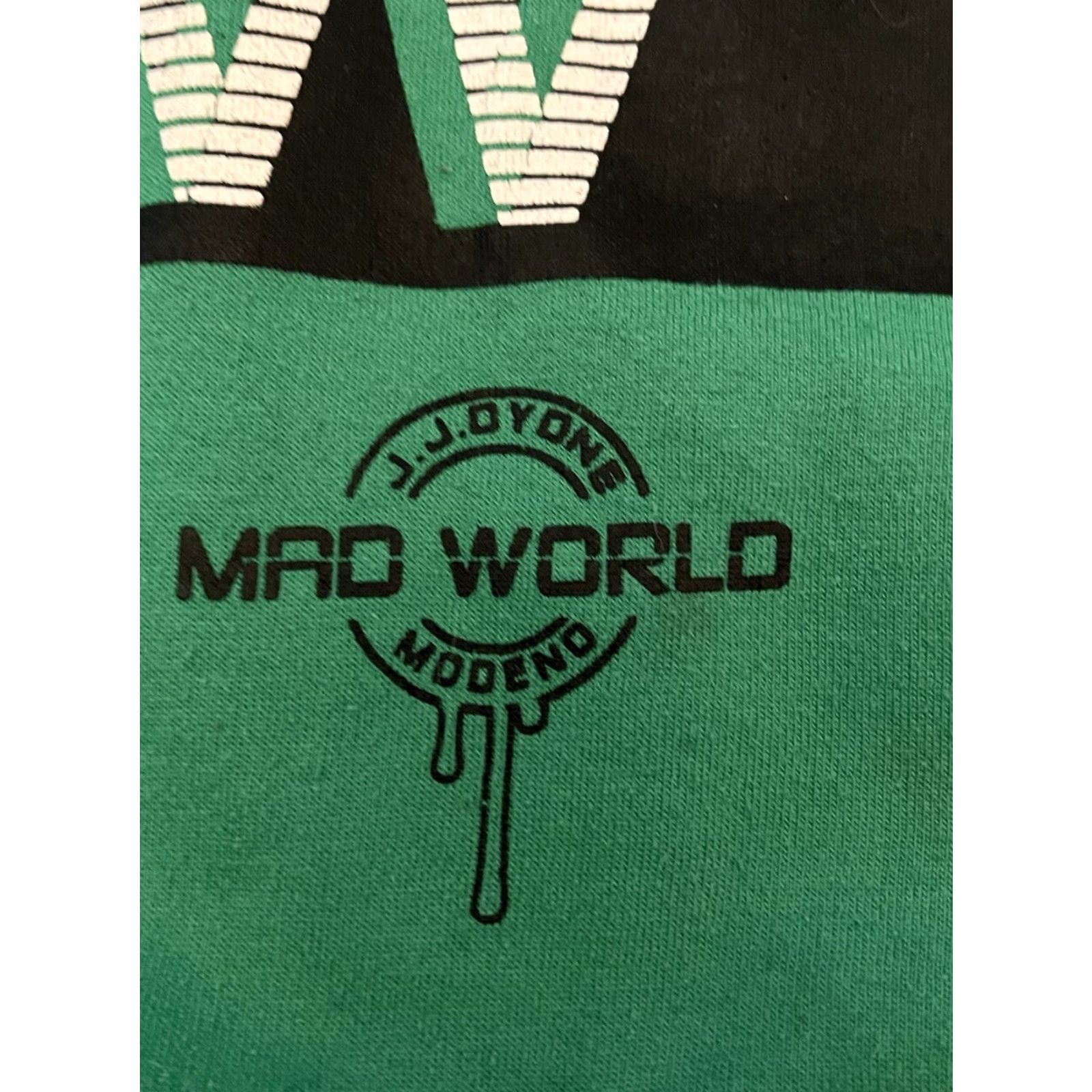 Vintage VINTAGE Mad World Hoodie Mens Medium Green Pop Art RARE J.J. Dyone Mad World Modeno Hooded Pullover Cotton Fall Winter Spring Art Mens Size US M / EU 48-50 / 2 - 3 Thumbnail