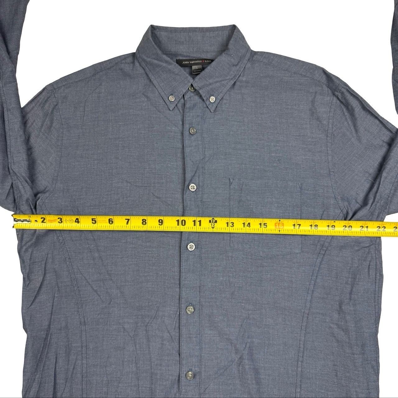 John Varvatos John Varvatos Men's 100% Cotton L/S Button Shirt Blue • Larg Size US L / EU 52-54 / 3 - 6 Thumbnail