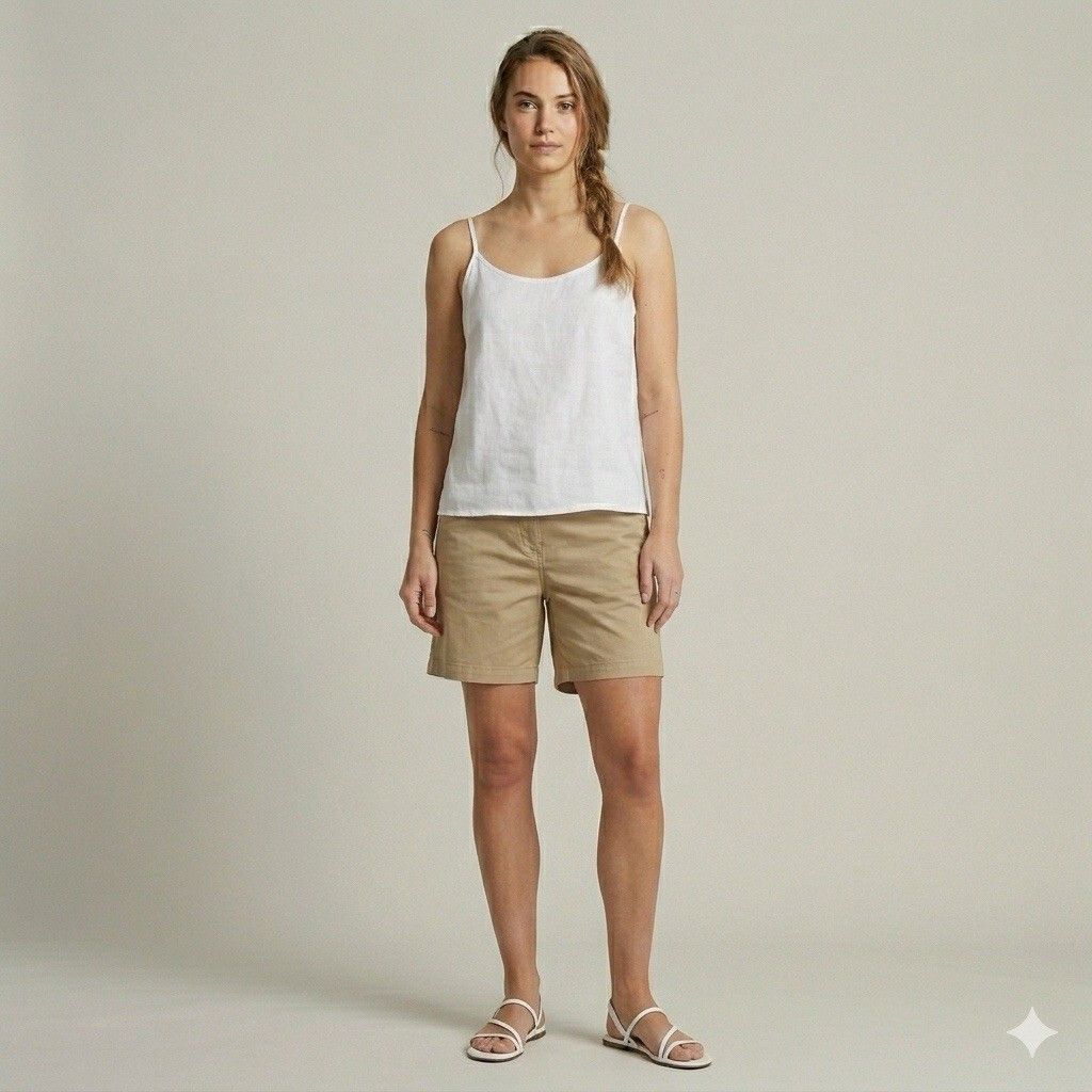 Vintage Vintage Khaki Beige High-rise Cotton Twill 4.5" Shorts - M Size 32" / US 10 / IT 46 - 10 Thumbnail