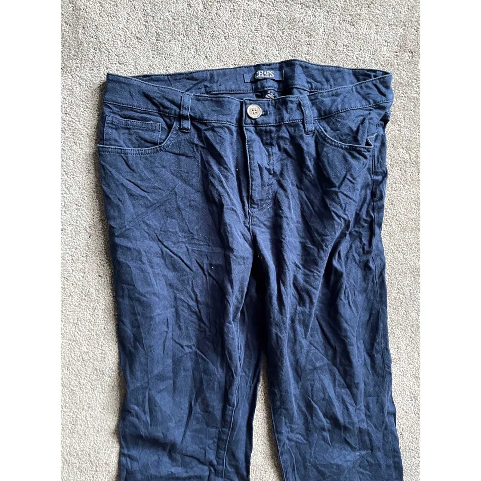 Chaps VINTAGE Chaps Pants Womens 10 Blue Mid Rise Slimming Fit Straight Leg, Chino, 29.5" Inseam, Regular, Size 10, Blue, Women's Pants Size 32" / US 10 / IT 46 - 2 Thumbnail