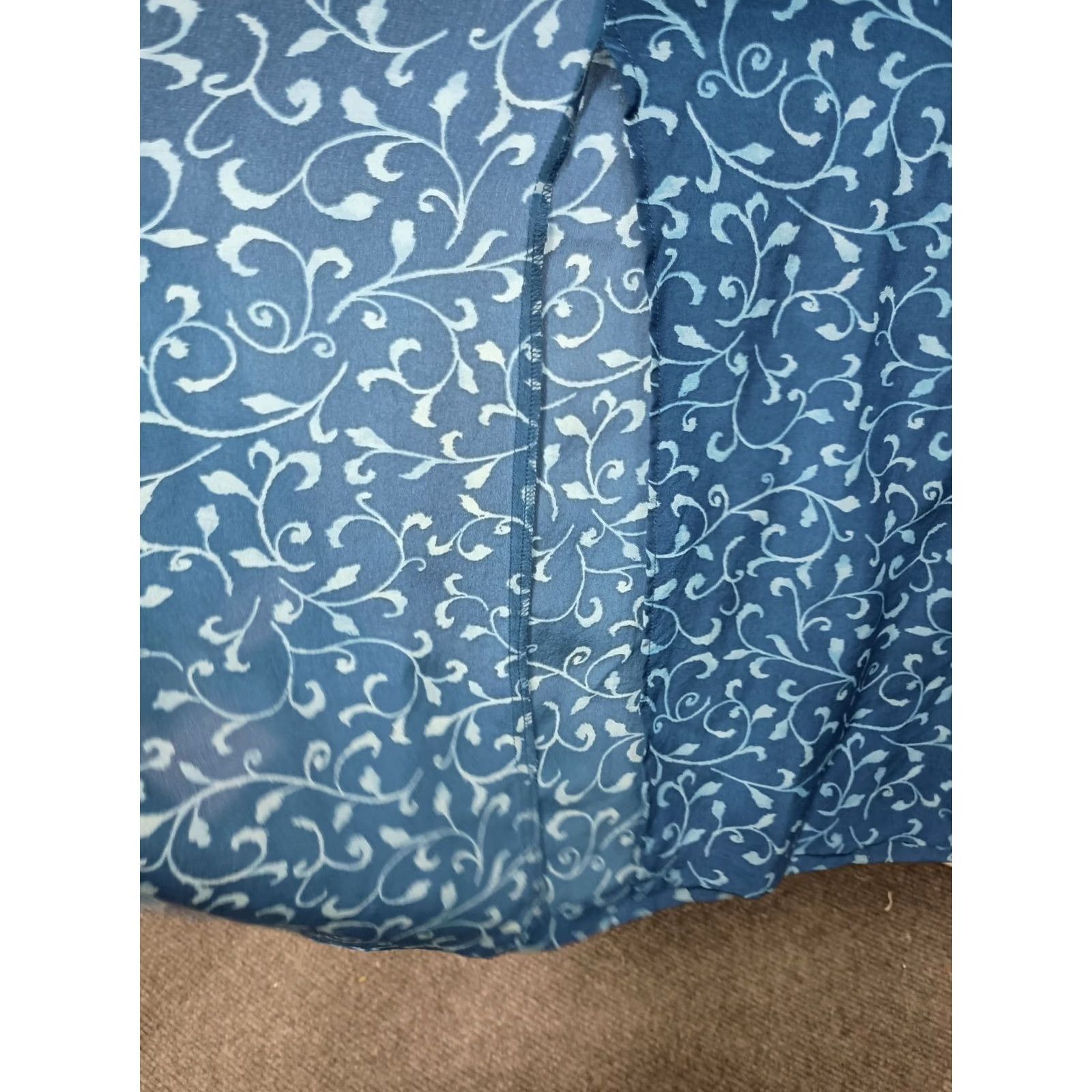 Vintage VINTAGE August Hale Wrap Dress 10 Blue Silk Floral Sleeveless Midi Casual Dress Size L / US 10 / IT 46 - 4 Thumbnail