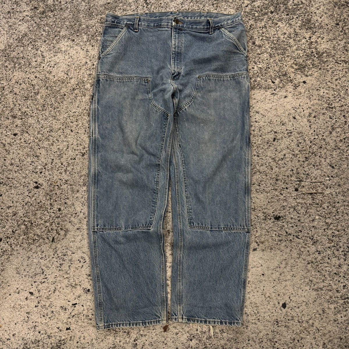 Carhartt Vintage Carhartt Denim Double Knee Thrashed Faded ERD Grunge Size US 41 - 13 Thumbnail