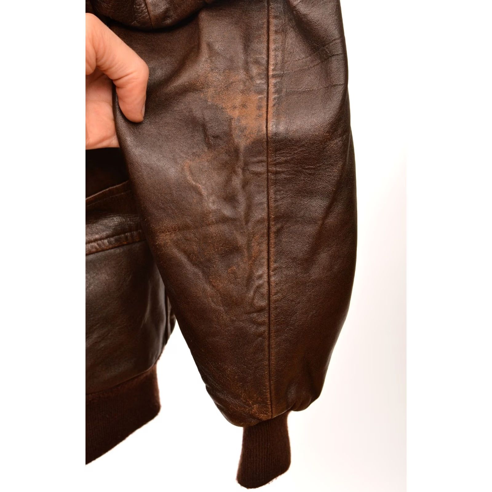 Vintage McDuncan Air Force Brown Leather Aviator Jacket Size 50 Mens Leather Bomber Jacket Brown 50 Vintage? Size US M / EU 48-50 / 2 - 7 Thumbnail