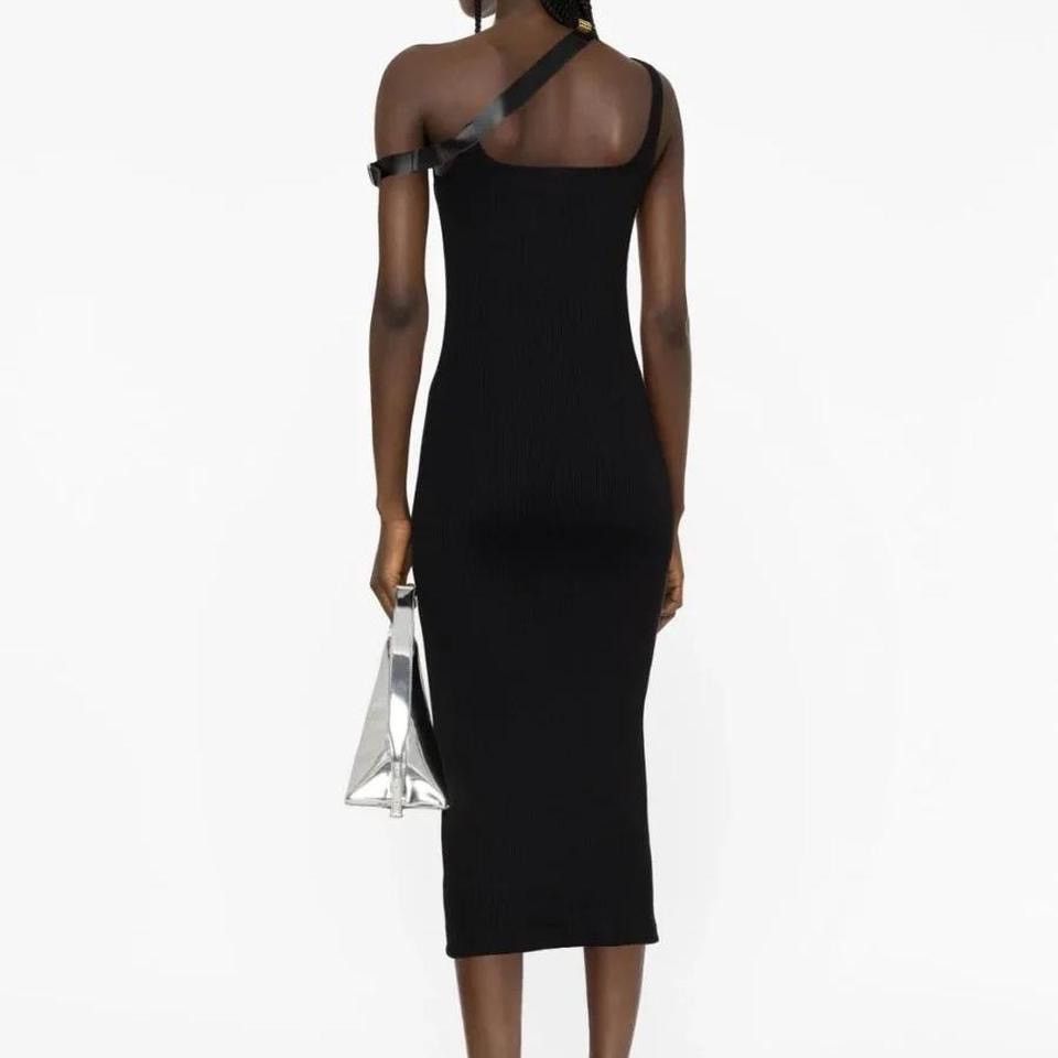 Courreges Courreges Black Midi Bodycon Dress with Strap Detail Size M / US 6-8 / IT 42-44 - 10 Thumbnail