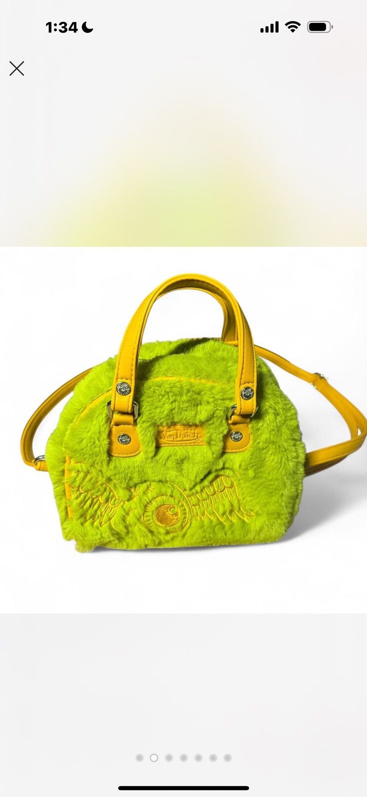 Von Dutch Von Dutch Authentic Vegan Sherbet Furry Small Bowling Purse Size ONE SIZE - 2 Thumbnail
