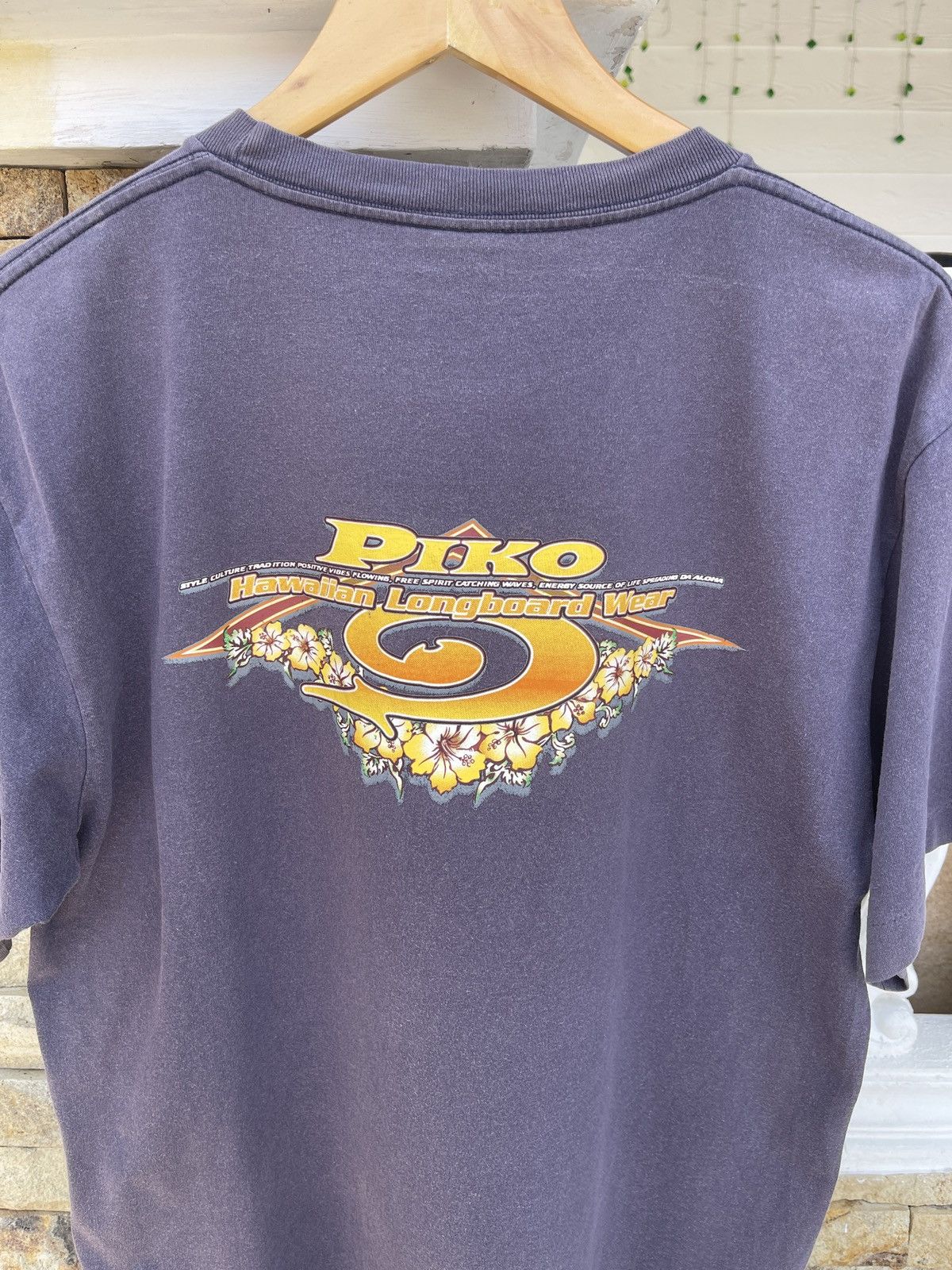 Vintage Last Drop🔥Steals🔥Vintage90s Piko Hawaiian Longboard Surf Tee Size US L / EU 52-54 / 3 - 4 Thumbnail