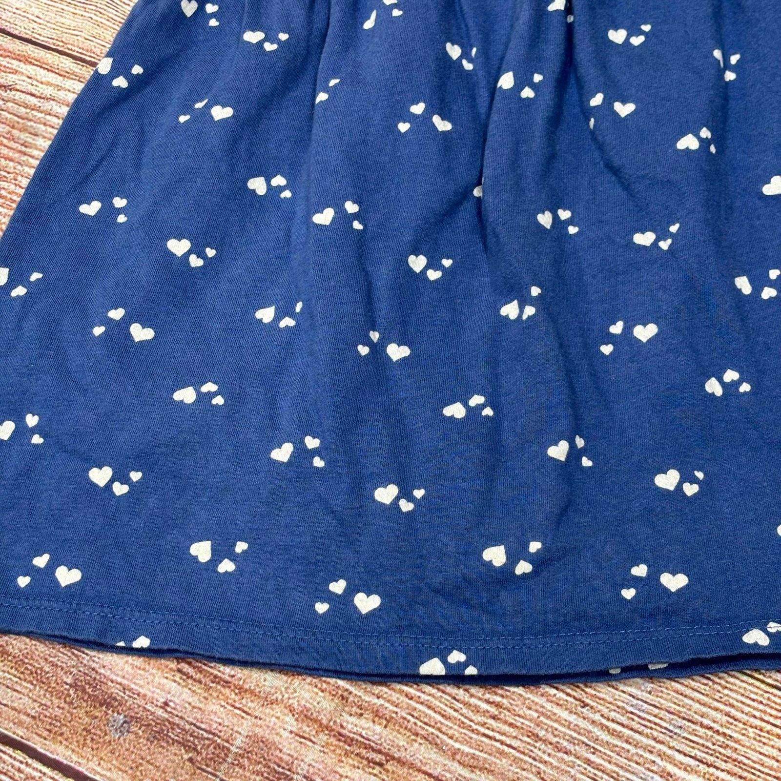 Old Navy Old Navy 2T Girls Blue Heart Print Short Sleeve Dress Size ONE SIZE - 3 Thumbnail