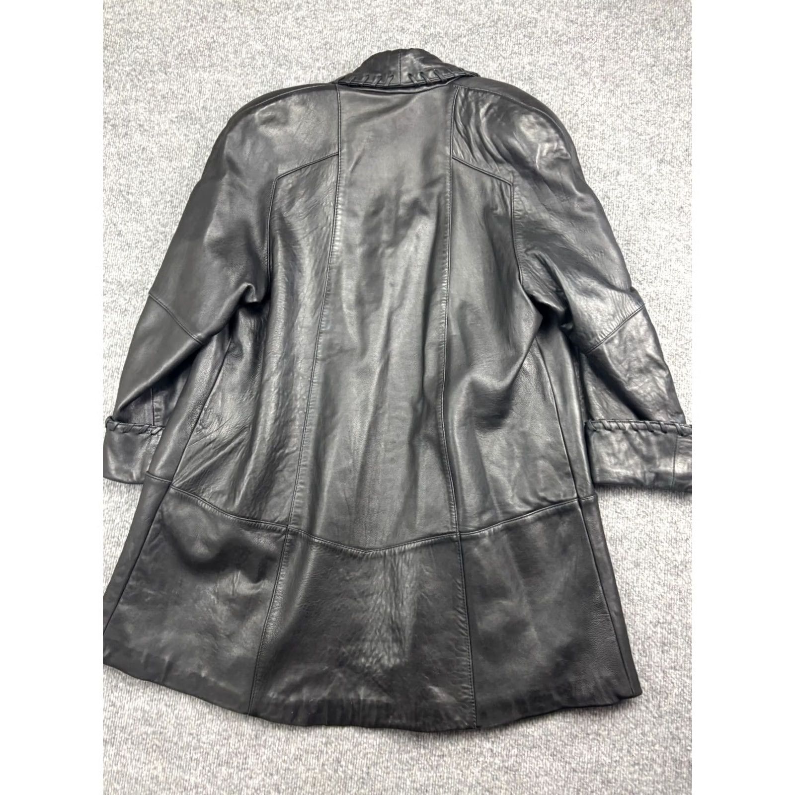 Vintage VINTAGE Jacobson's Leather Jacket Womens XS Black Braided Trim Long Pockets Jacket Womens XS Black Braided Trim Long Pockets Size XS / US 0-2 / IT 36-38 - 7 Thumbnail