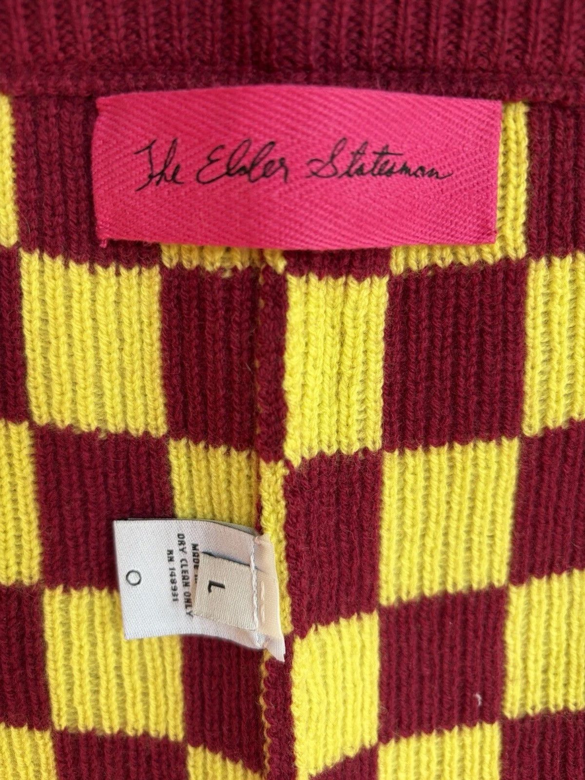 The Elder Statesman Checkerboard Knit Shorts Red Yellow Cashmere Size US 34 / EU 50 - 5 Thumbnail