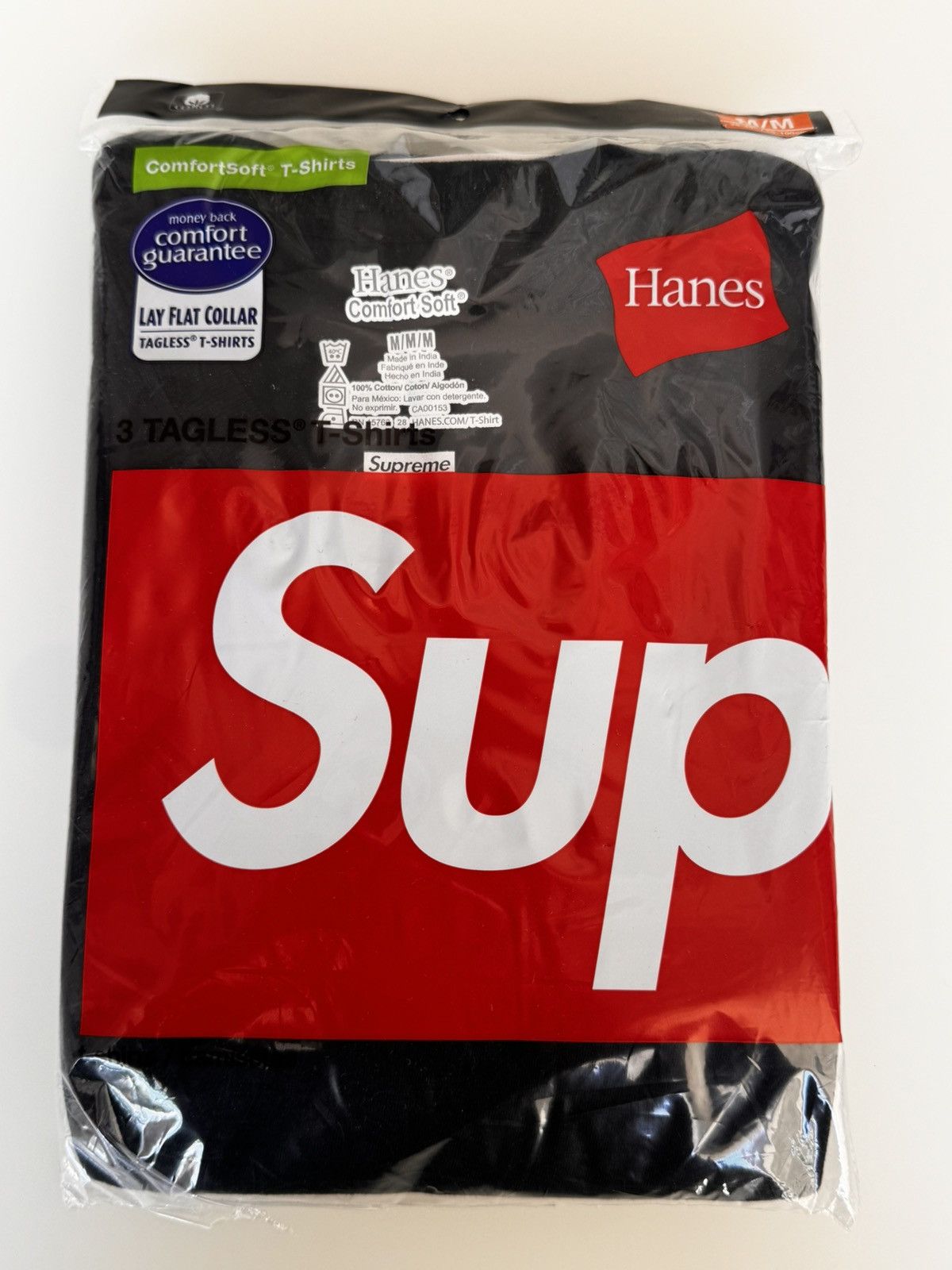 image of Supreme/hanes Tagless Tees (3 Pack) in Black, Men's