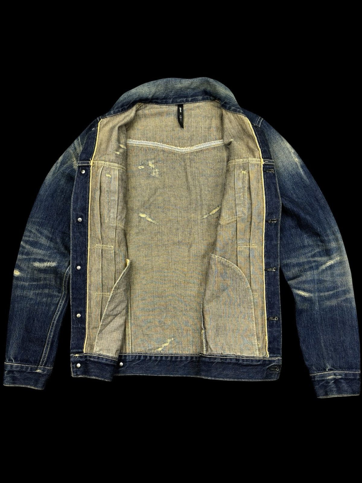 Japanese Brand 💥Selvedge Trucker💥glamb Sick Fades Distressed Trucker F818 Size US XS / EU 42 / 0 - 3 Thumbnail