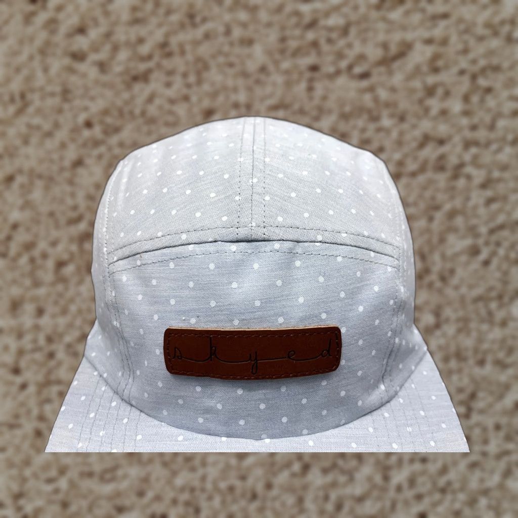 Vintage Skyed Apparel Hat Cap Strap Back Adult One Size Blue Polka Dot Cotton 5 Panel Hat Accessories Mens Size ONE SIZE - 1 Thumbnail