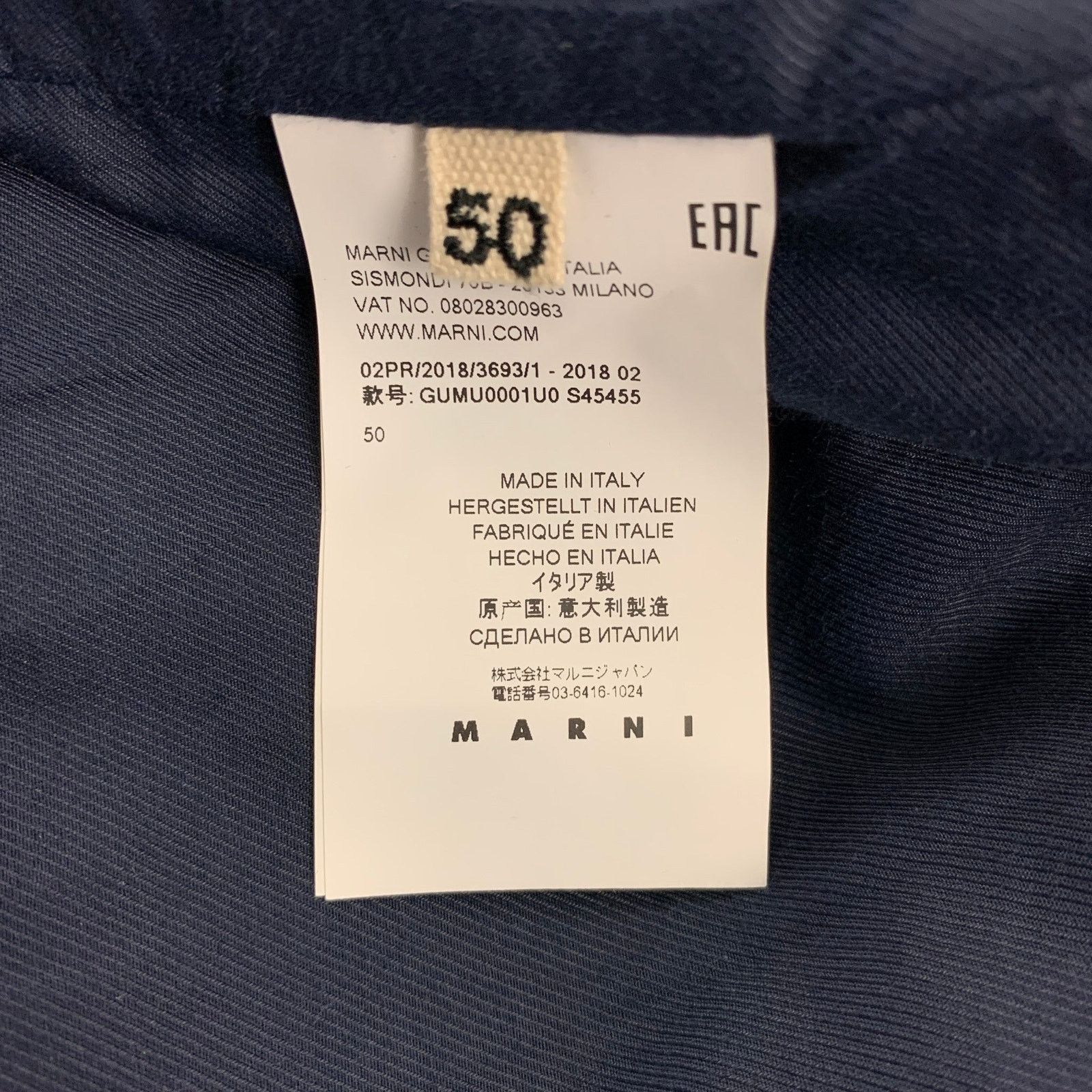 Marni MARNI Size 40 Navy Wool Notch Lapel Sport Coat Size 40R - 6 Thumbnail