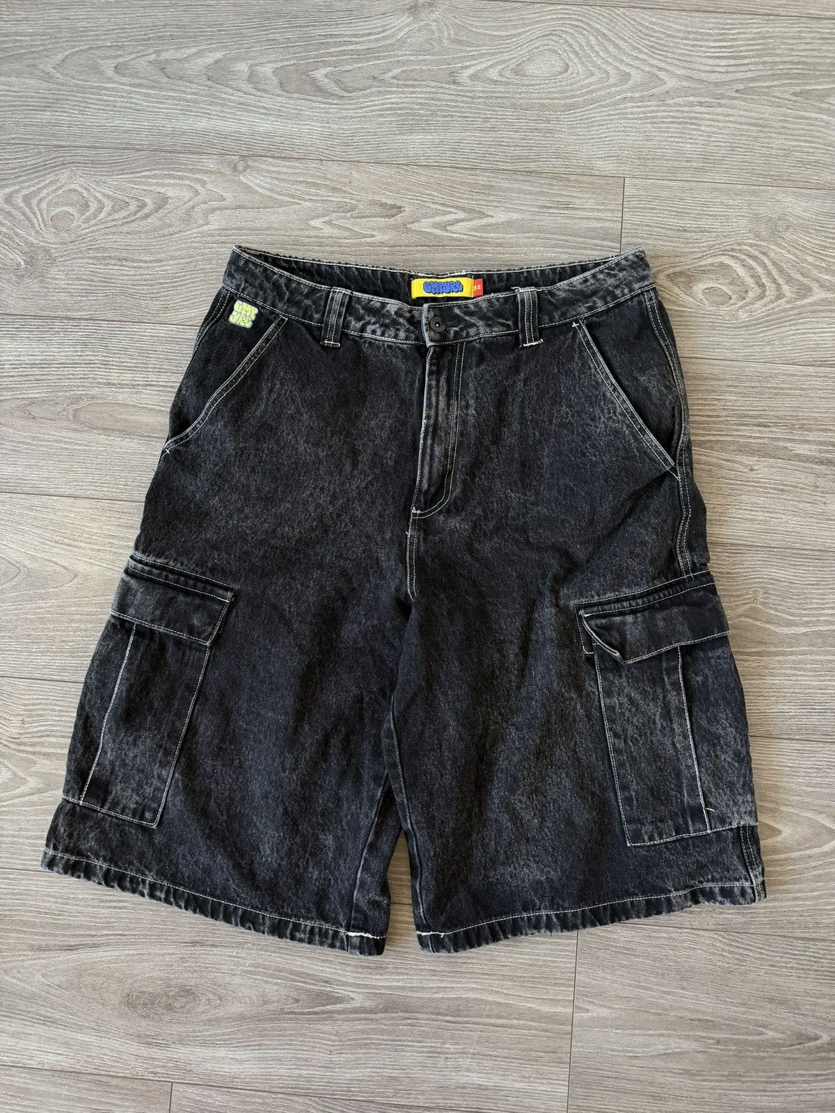 Empyre Empyre Cargo Relaxed Baggy Regular Denim Shorts Size US 32 / EU 48 - 1 Thumbnail