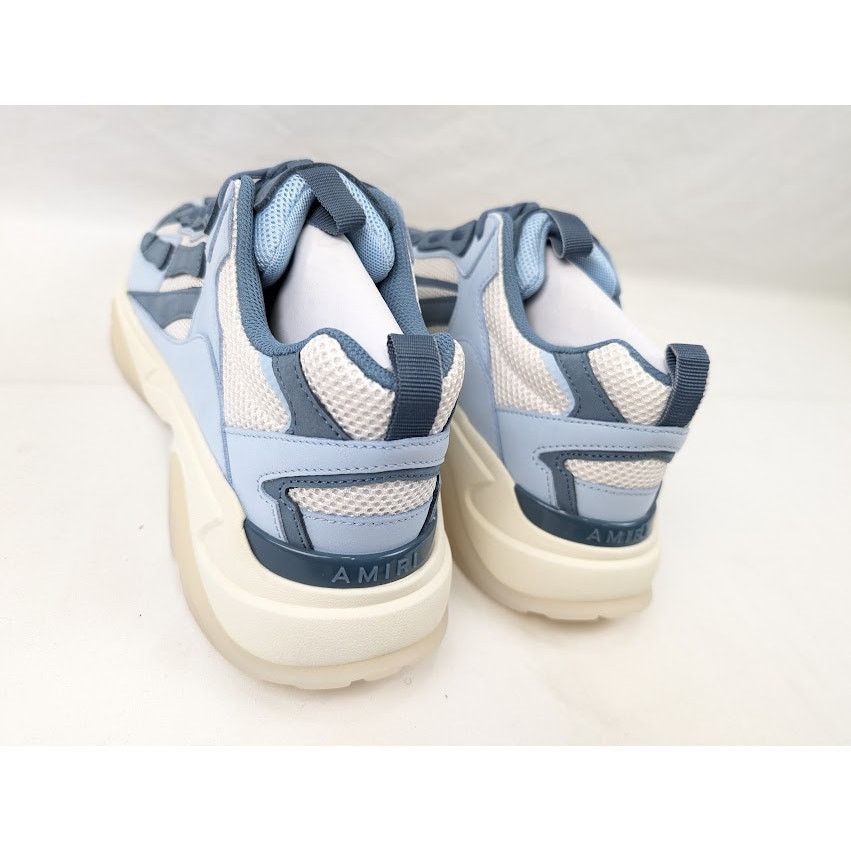 Amiri o1rshd1 Bone Runner Low-Top Sneakers in Baby Blue Size US 12 / EU 45 - 19 Thumbnail