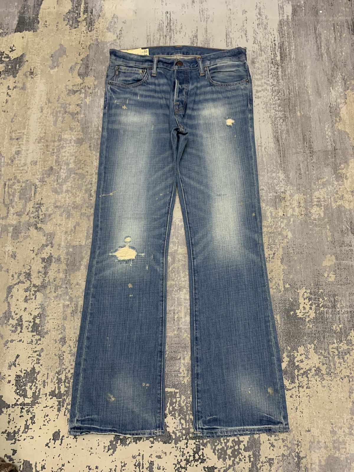 image of Abercrombie Fitch x If Six Was Nine Flared Vintage Abercrombie&fitch Distressed Style Jeans in Blue