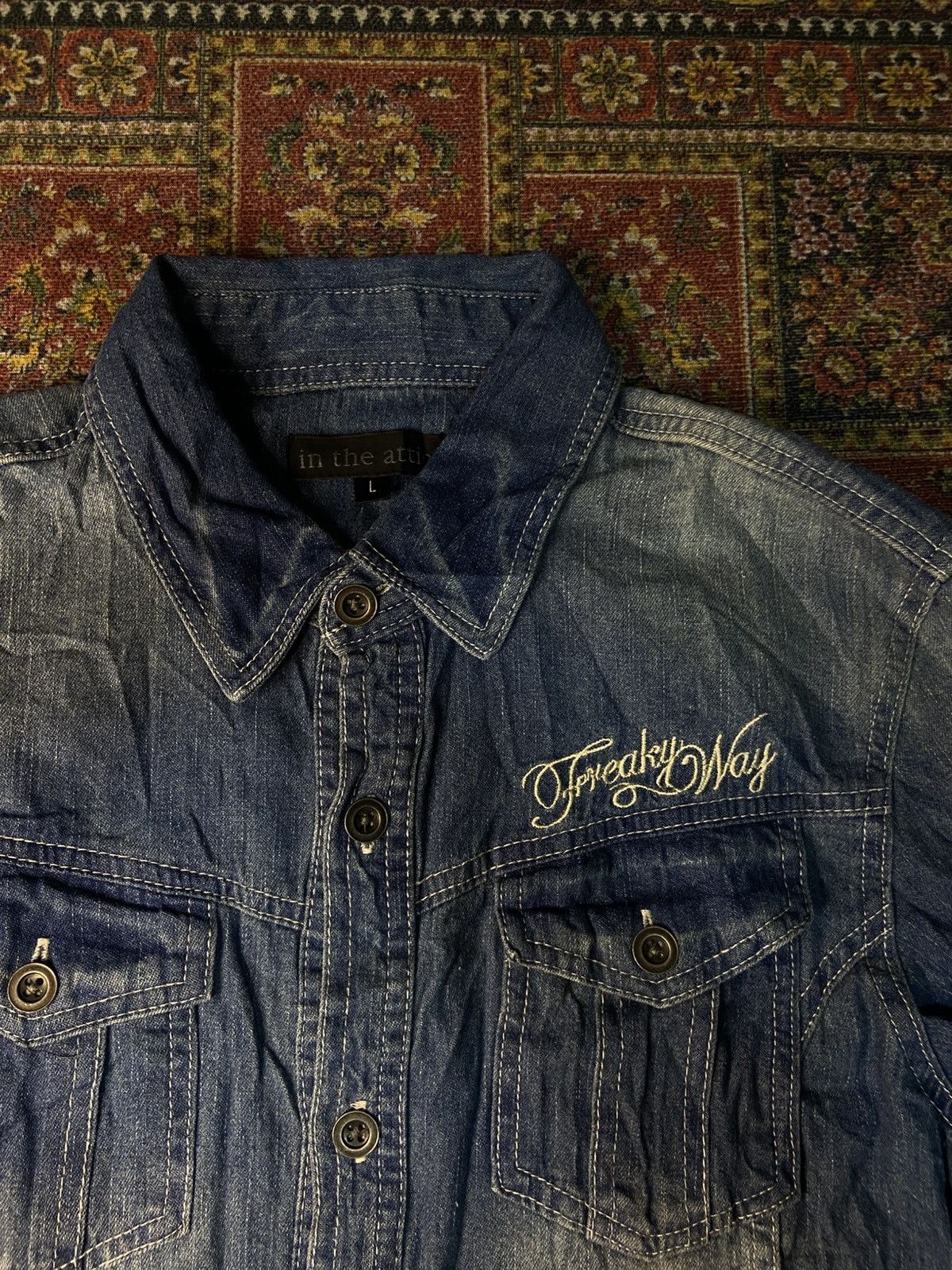 In The Attic In The Attic Denim Button Up Shirt Size US M / EU 48-50 / 2 - 3 Thumbnail