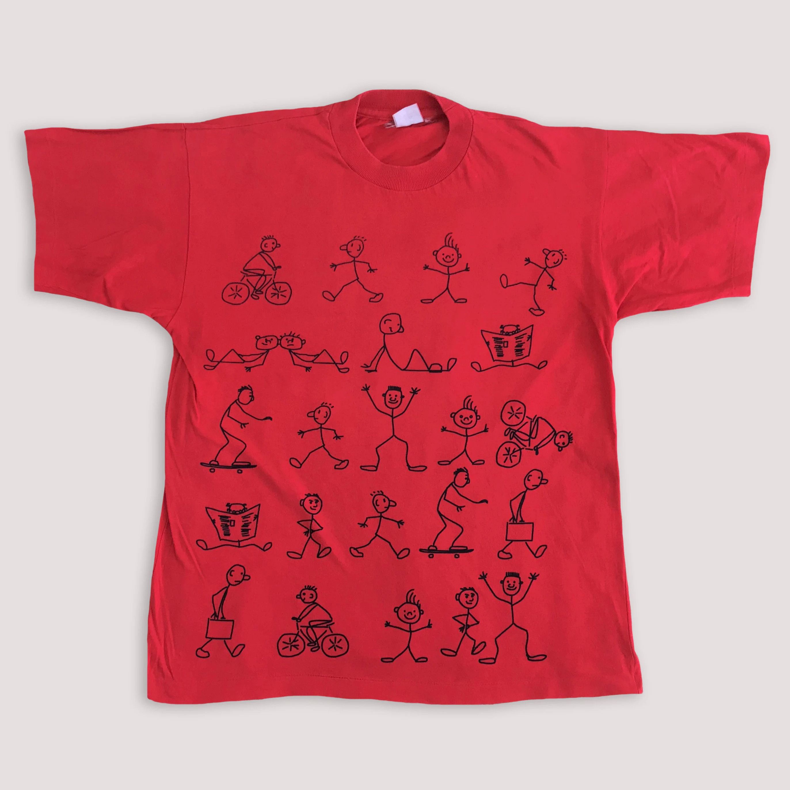 Vintage Vintage 80s 90s Single Stitch T shirt Tee Drawing Sport Size US M / EU 48-50 / 2 - 2 Thumbnail