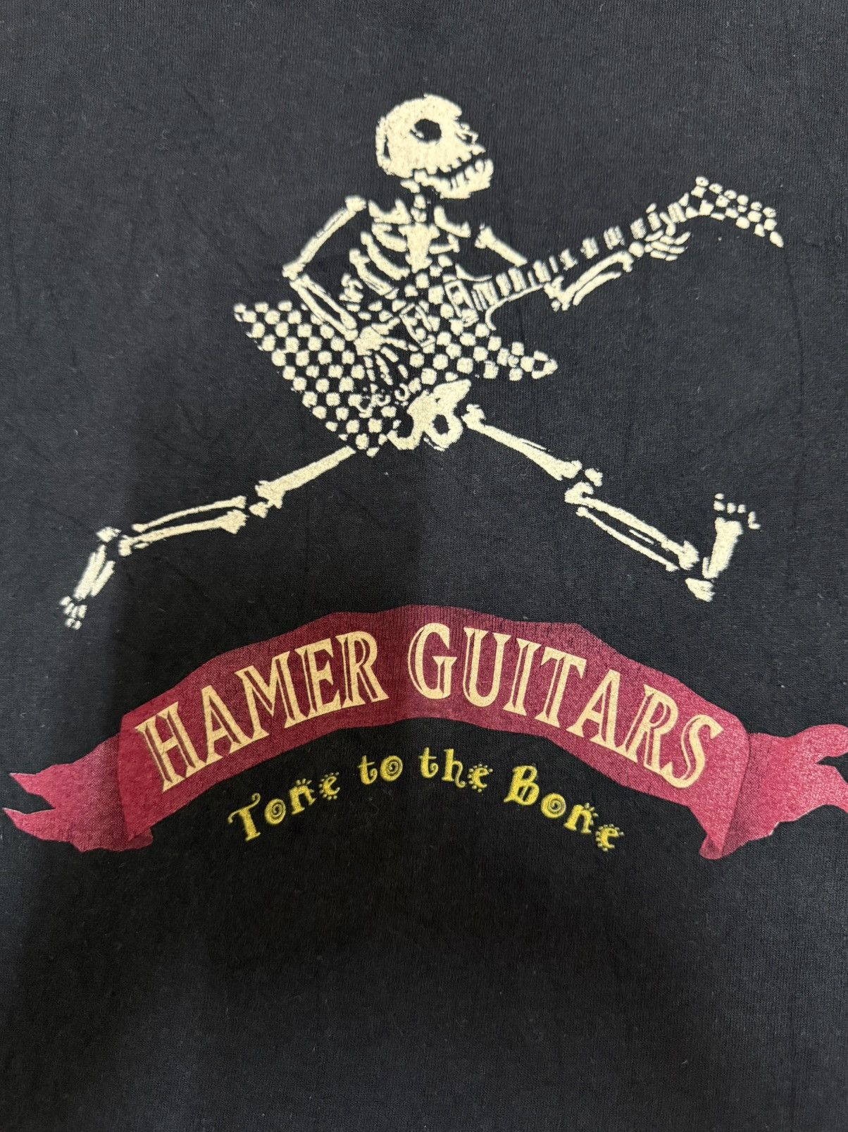 Vintage Vintage 90s HAMER GUITARS TONE TO THE BONE Tshirt Size US L / EU 52-54 / 3 - 5 Thumbnail