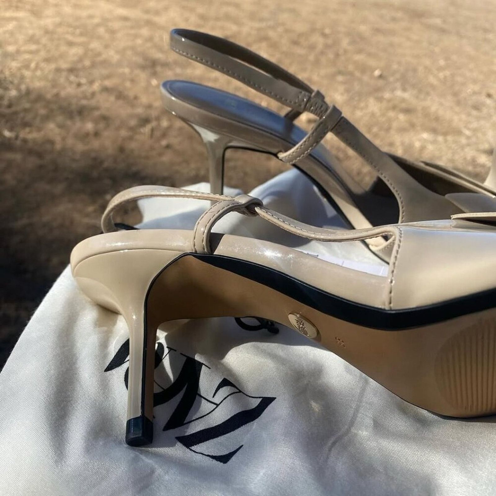 Zara ZARA Faux Patent Leather Slingbacks Size US 7.5 / IT 37.5 - 13 Thumbnail