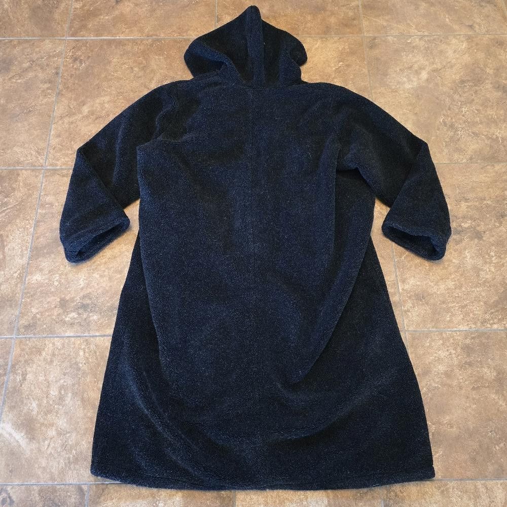 Designer Black Reversible Oversized Teddy Longline Coat Size XXL / US 16-18 / IT 52-54 - 4 Thumbnail