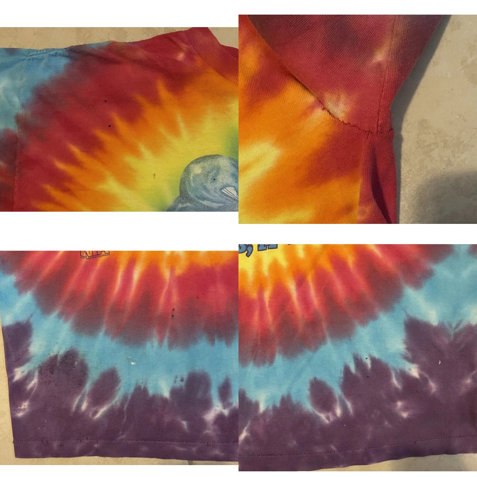 Vintage VINTAGE Woodstock 94 Faded Distress Tie Dye Shirt M Concert Hippie Grunge 90s Mens T-Shirt Blue Size US M / EU 48-50 / 2 - 10 Thumbnail