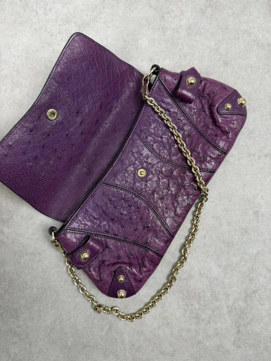 Gucci AW2003 Gucci Purple Ostrich Leather Handle Clutch Bag Size ONE SIZE - 11 Thumbnail