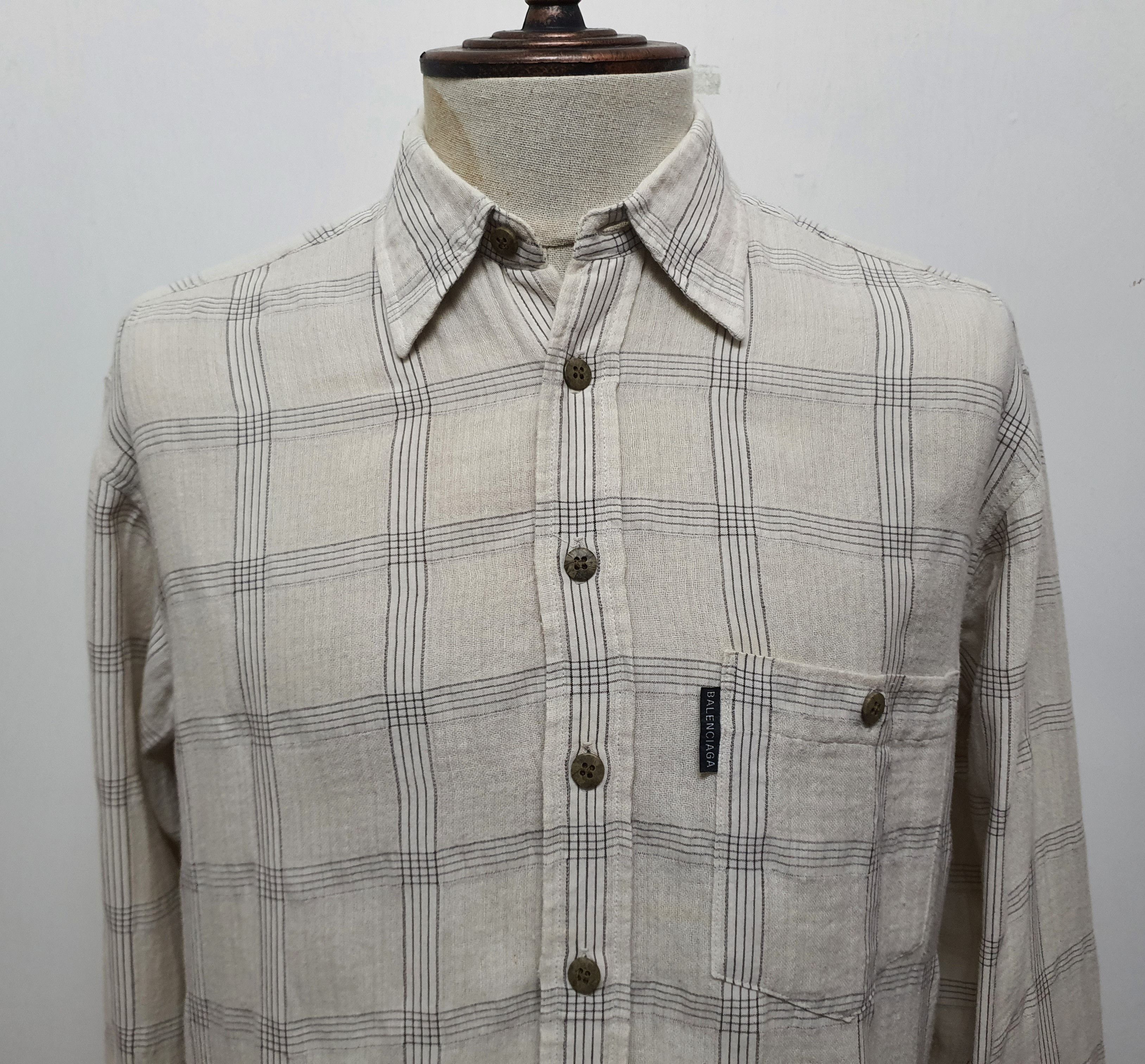 Balenciaga BALENCIAGA Single Pocket Long Sleeve Button Up Shirt. Size US M / EU 48-50 / 2 - 3 Thumbnail