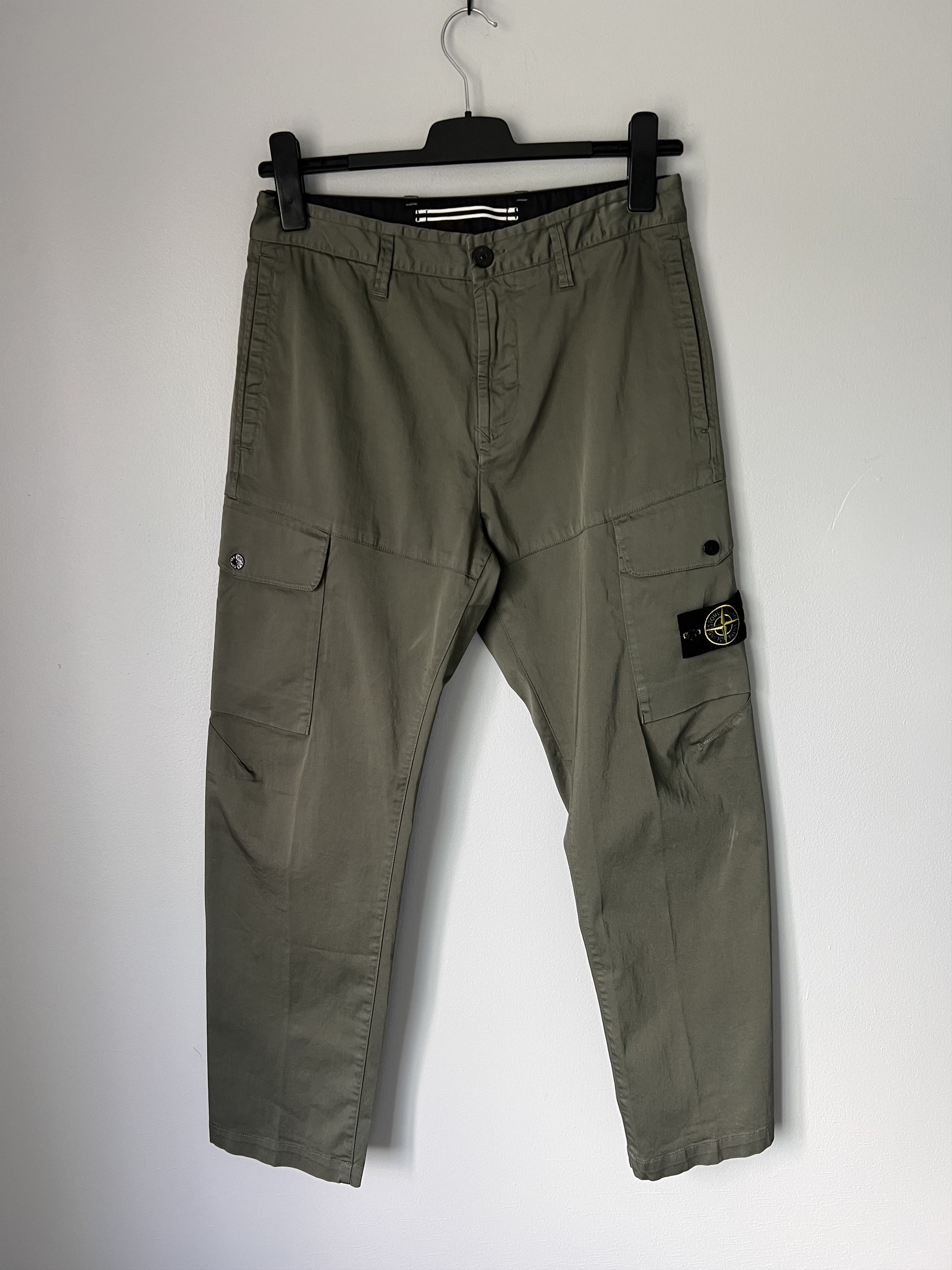 Stone Island Stone Island Organic Cotton Satin Stretch Cargo Pants Olive Size US 30 / EU 46 - 1 Thumbnail