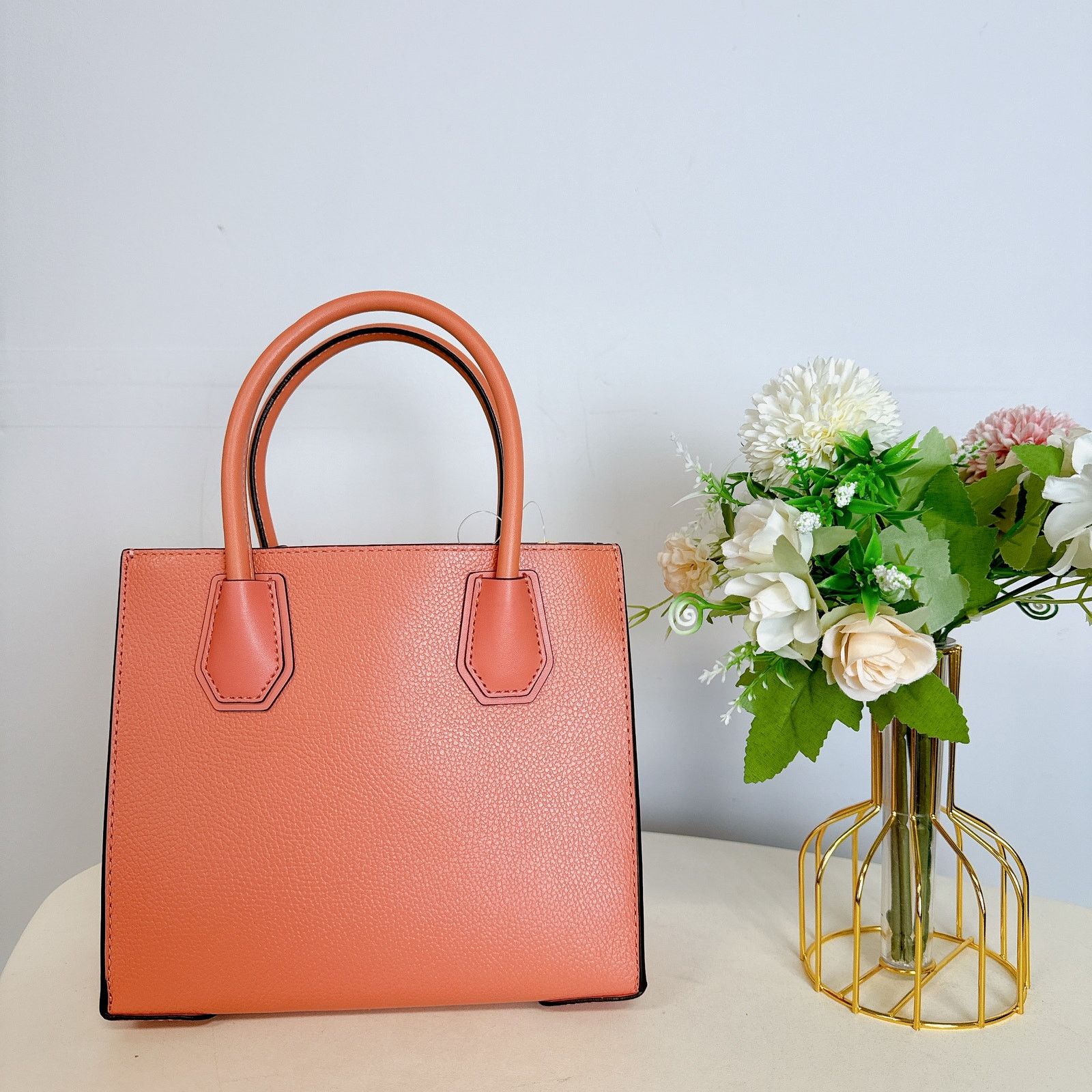 Michael Kors Michael Kors 35S1GM9M2L Mercer Medium Pebbled IN SHERBERT Size ONE SIZE - 3 Thumbnail