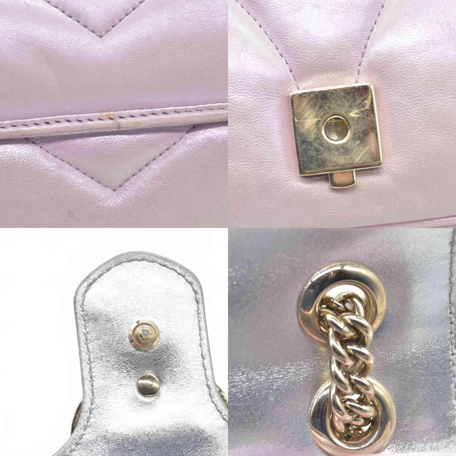Gucci Gucci Iridescent Nappa Chevron Matelasse Small GG Marmont Size ONE SIZE - 5 Thumbnail