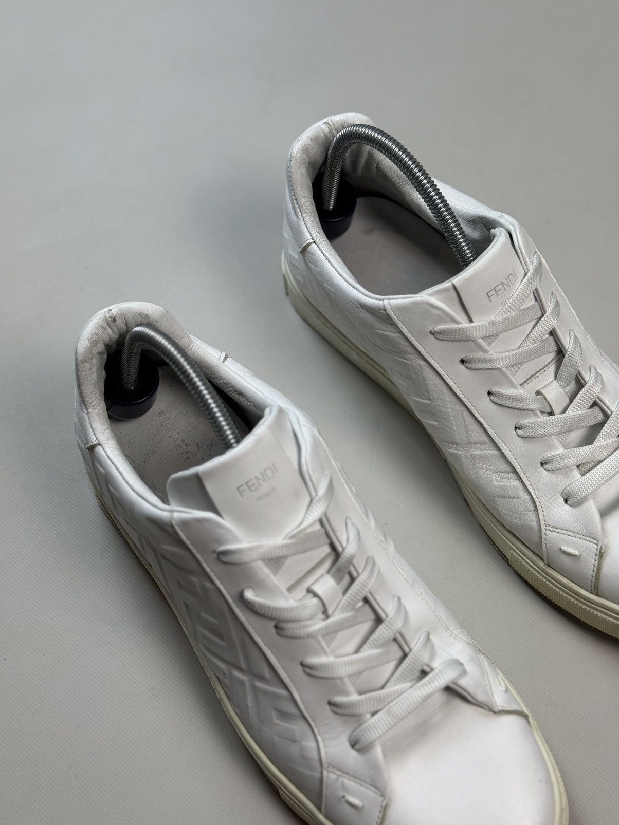 Fendi FF Monogram Leather Low Top Casual Lace Up Sneakers Shoes Size US 14 / EU 47 - 3 Thumbnail