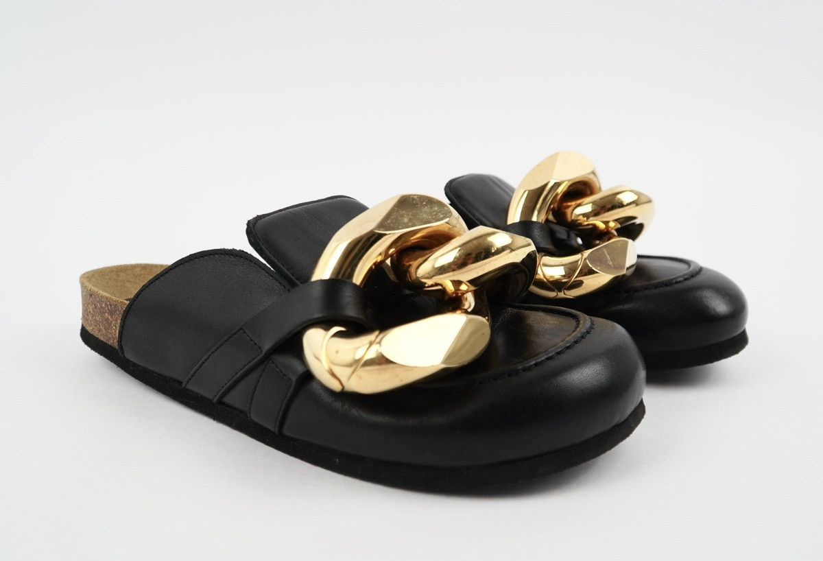 JW Anderson J.W.Anderson - Chain Loafers Mules - Black Leather Size US 7 / IT 37 - 3 Thumbnail