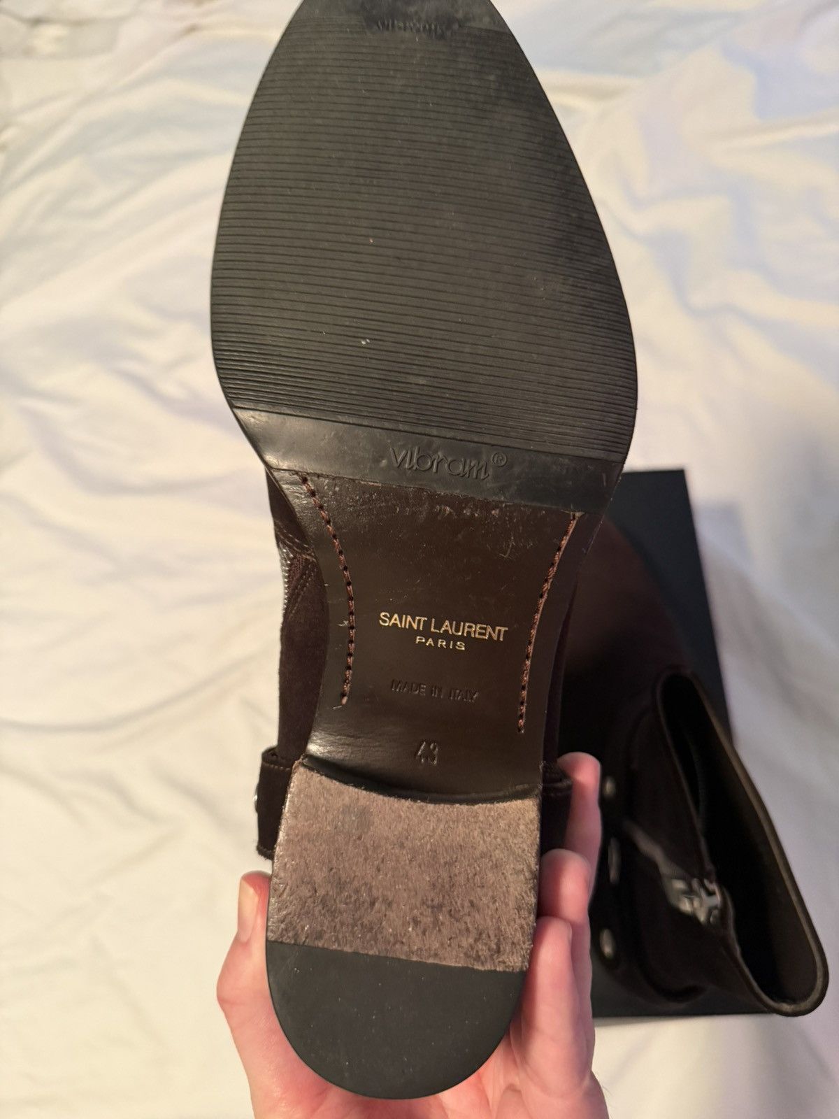 Saint Laurent Paris RARE FW13 Chocolate Harness Boot Size US 10 / EU 43 - 4 Thumbnail