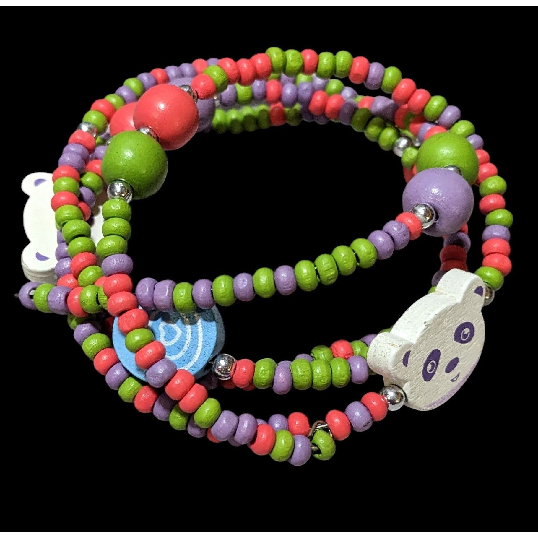 Other Candycore Rainbow Panda Beaded Coil Bracelet Size ONE SIZE - 3 Thumbnail
