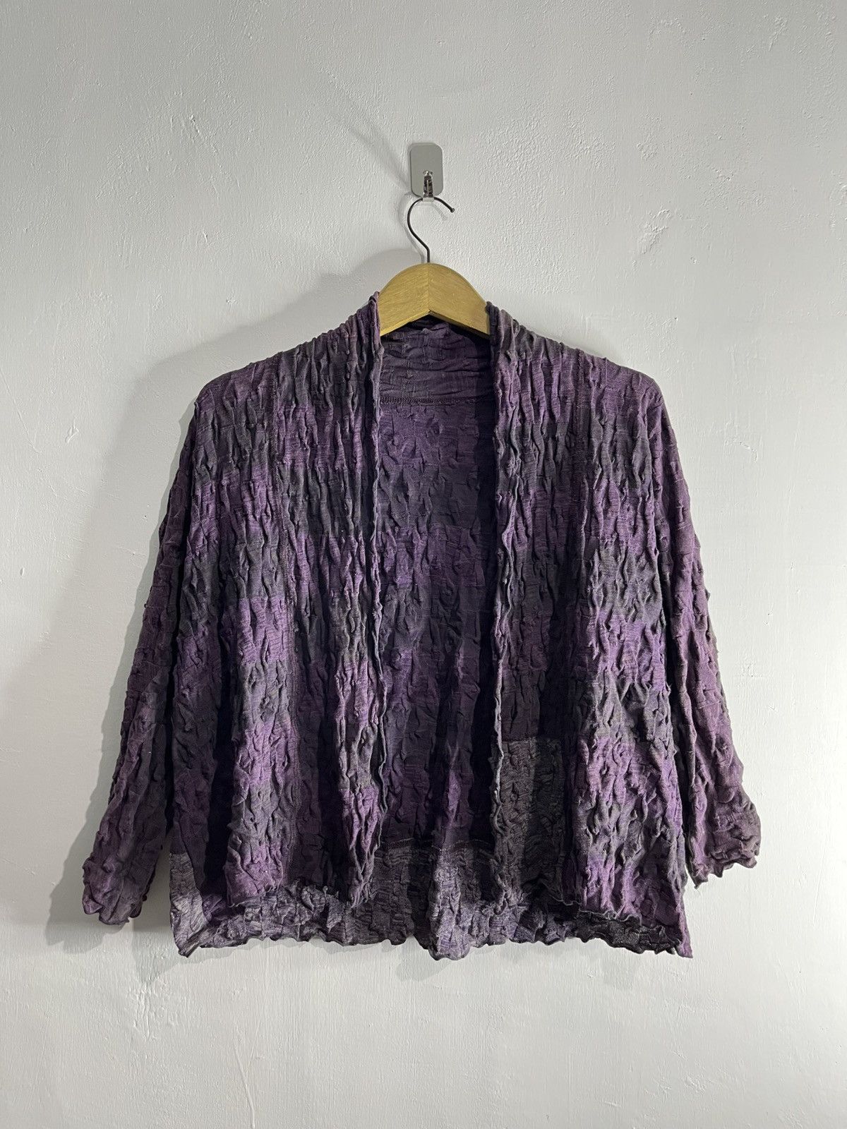 Designer Vintage jurgen lehl pleated knit striped cardigan Size US M / EU 48-50 / 2 - 1 Thumbnail