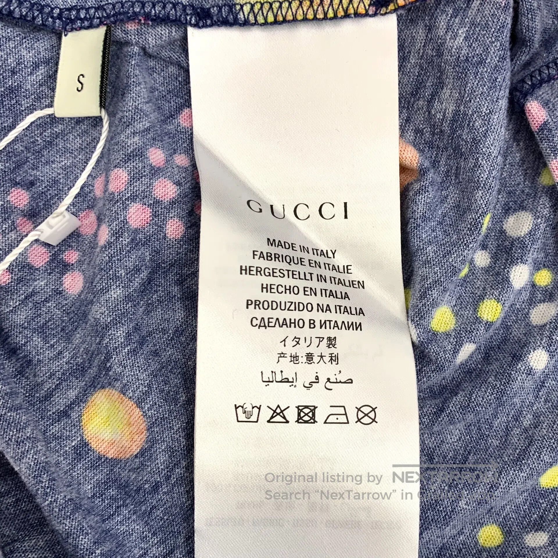 Gucci Guicci Navy Blue Planet Eagle Printed Cotton Crew Neck Sho Size US S / EU 44-46 / 1 - 7 Thumbnail