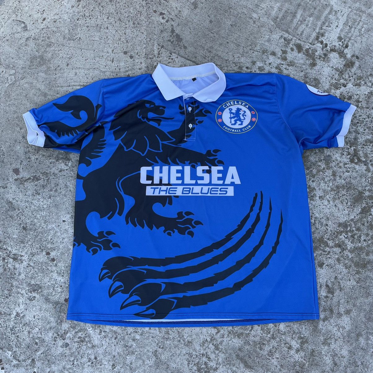 Chelsea Soccer × Vintage Vintage Chelsea Polo T-shirts Overprint Y2K 90s Football Size US XXL / EU 58 / 5 - 1 Thumbnail