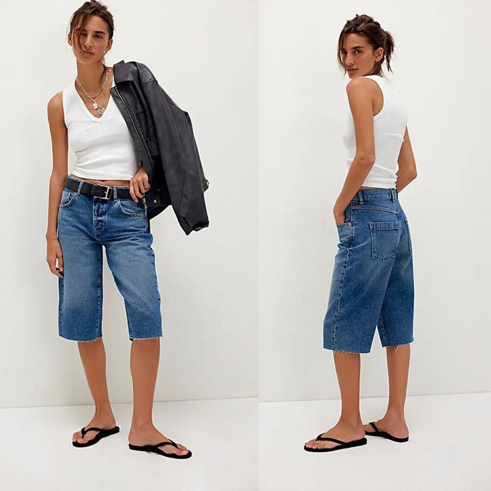 Free People NWT New Free People We The Free Relaxed Capri In Rinse Jean Size 25" / US 0 / IT 36 - 2 Thumbnail