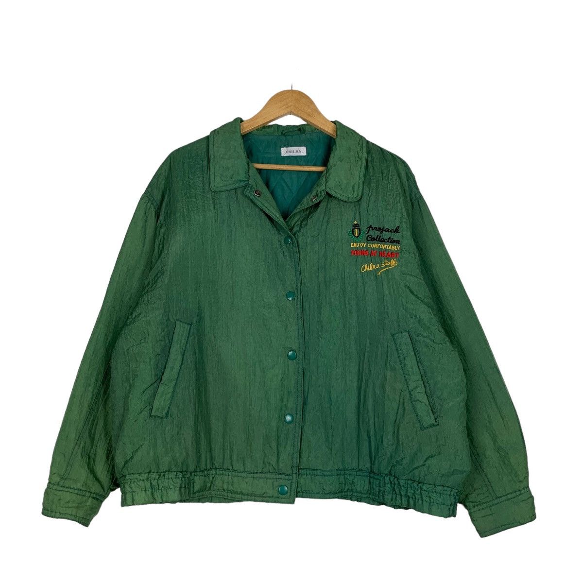 Japanese Brand CHILRA Stall Cast River Logo Faded Green Jacket #1028-C46 Size US L / EU 52-54 / 3 - 3 Thumbnail