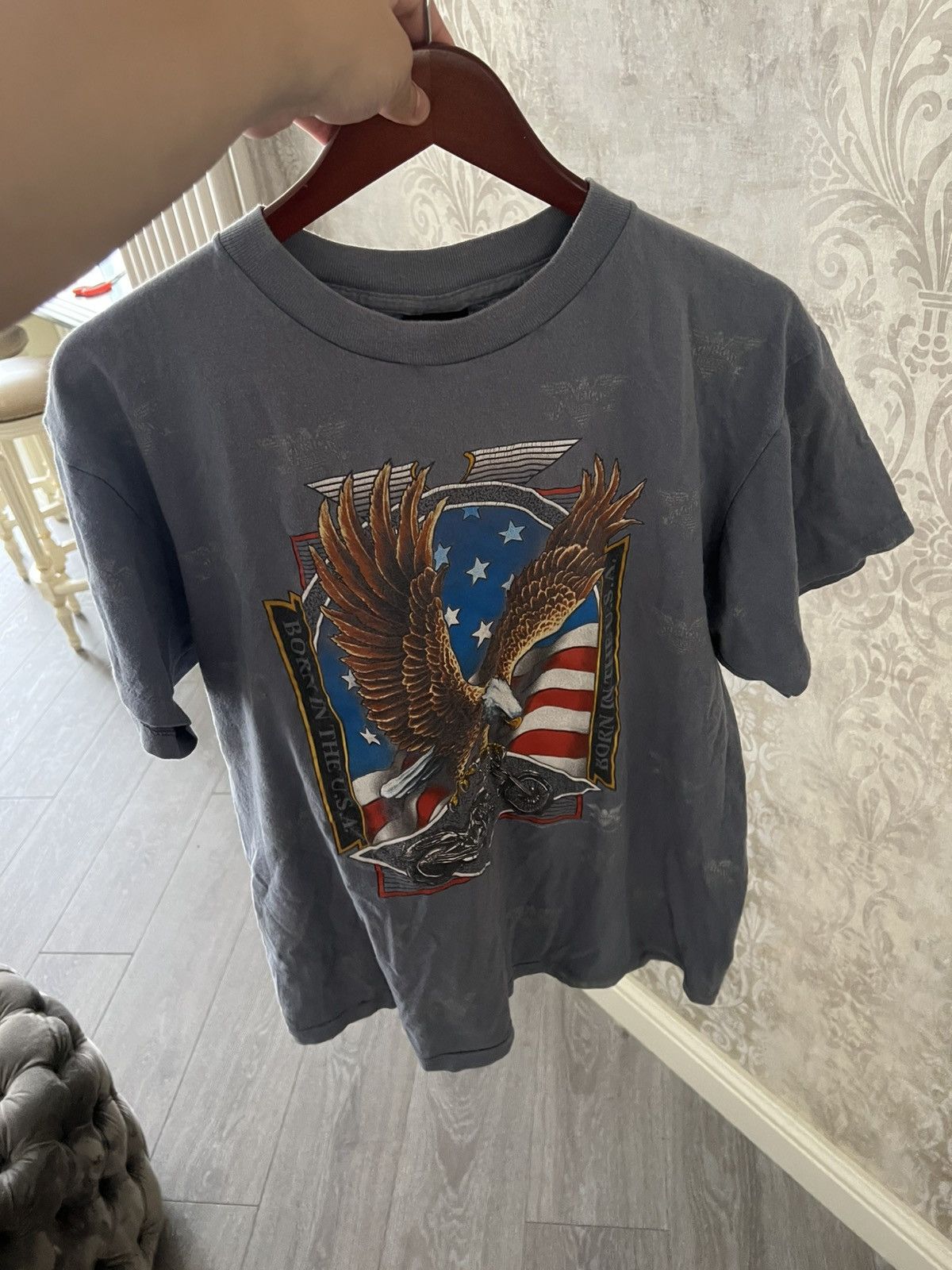 Vintage Vintage 3D Emblem Born in the USA Eagle T-Shirt Made in USA Size US L / EU 52-54 / 3 - 12 Thumbnail