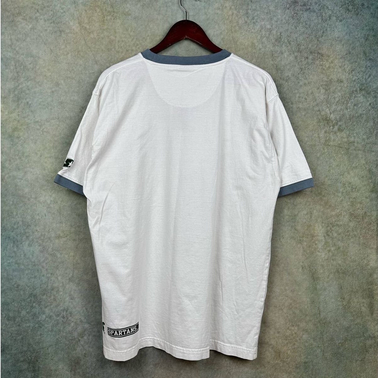 Vintage Vintage Michigan State Spartans Ringer T Shirt Sz L White Size US L / EU 52-54 / 3 - 3 Thumbnail