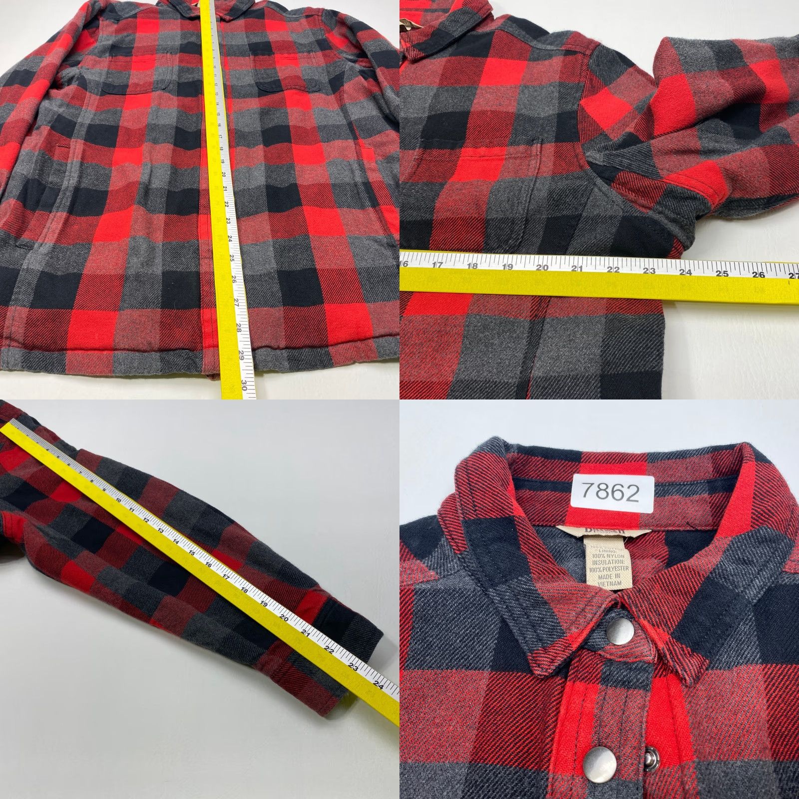 CO Duluth Trading Co Flapjack Flannel Shirt Women's XL Red Black Plaid Quilted 7862 Size XL / US 12-14 / IT 48-50 - 9 Thumbnail