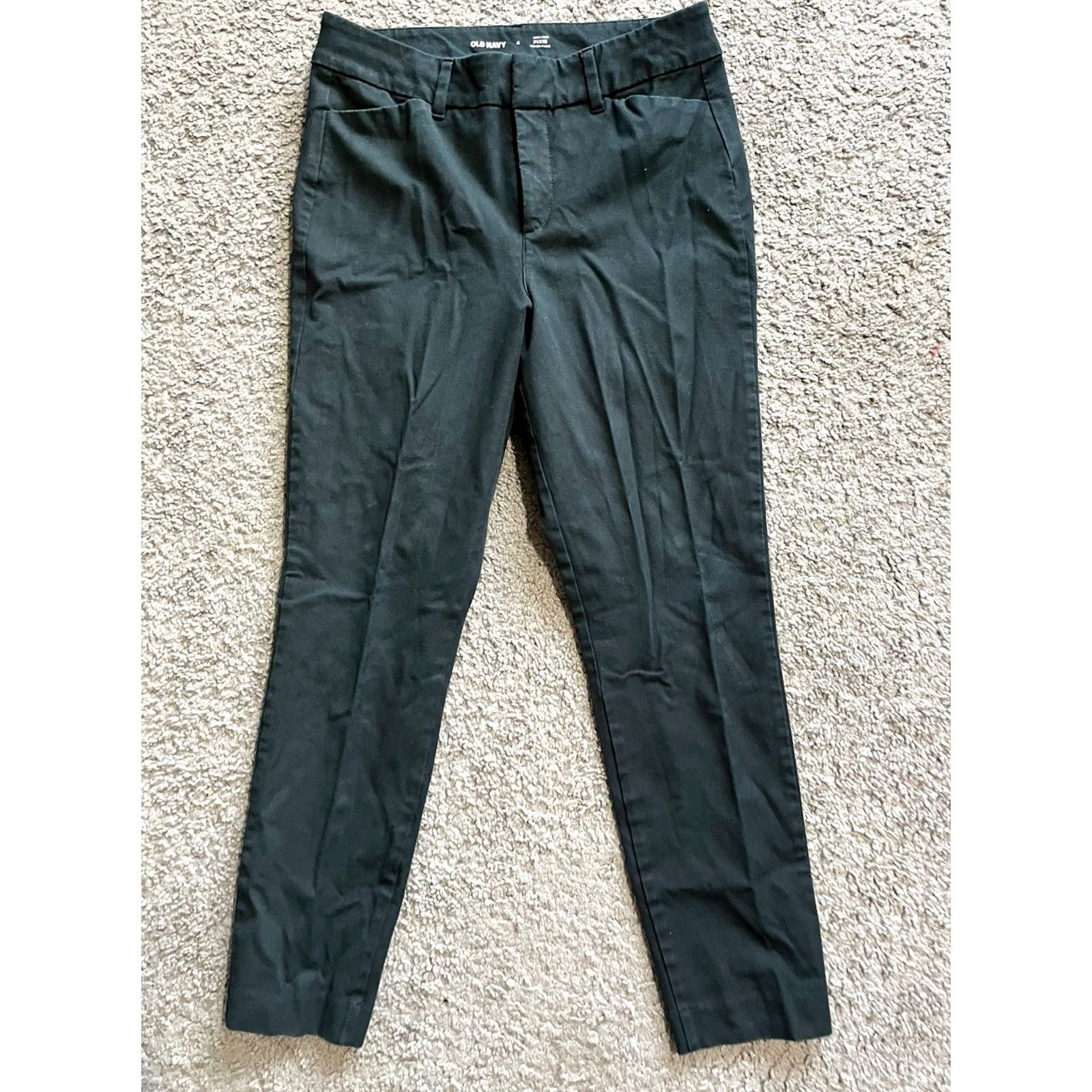 Old Navy Old Navy Black Pixie High-Rise Ankle Pants Women 4 Pockets Slim Regular Size 4, White, Cotton Blend, Zip, Flat Front, Machine Washable Size 27" / US 4 / IT 40 - 2 Thumbnail