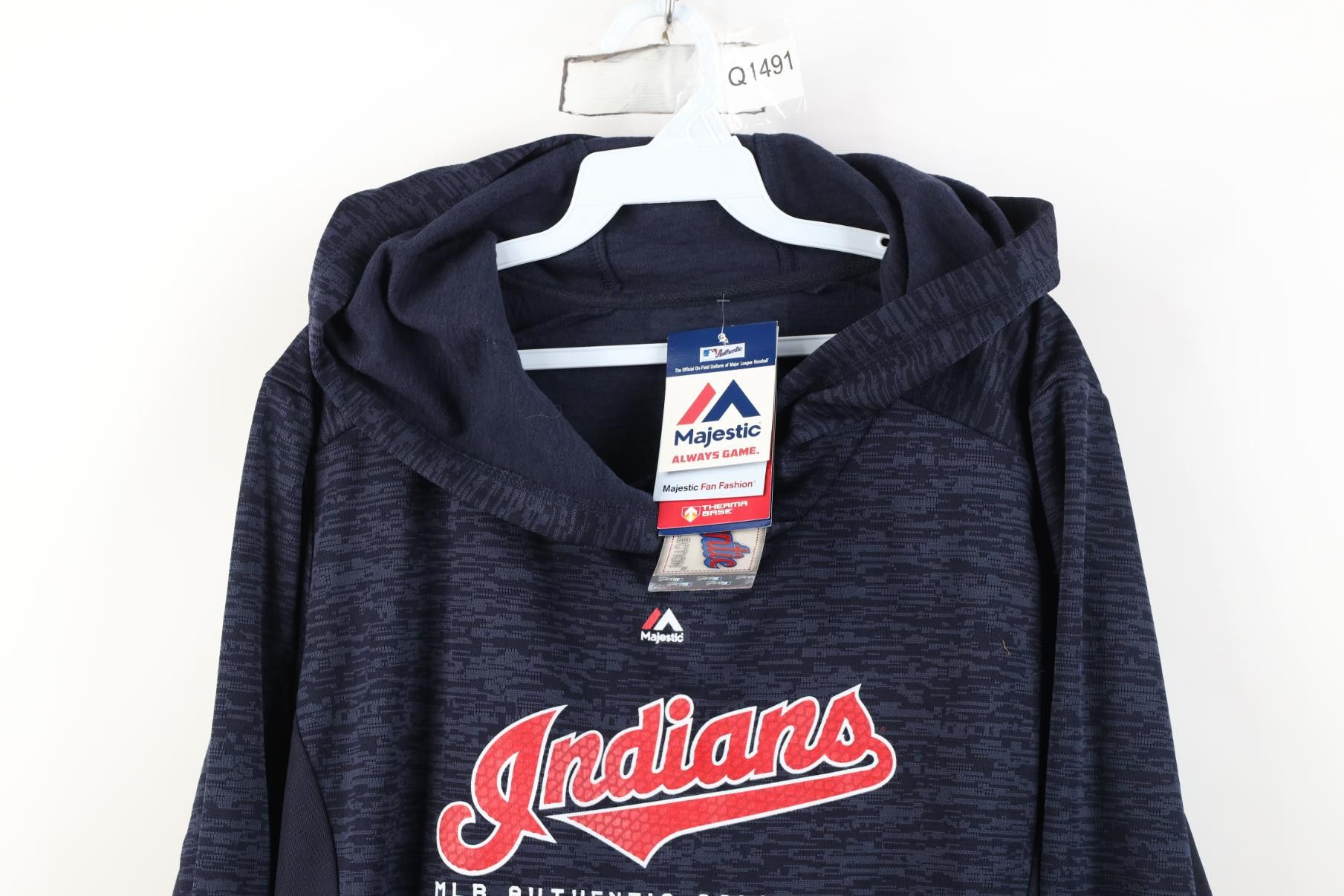 Majestic Deadstock Vintage Majestic Base Indians Baseball Hoodie Size XL / US 12-14 / IT 48-50 - 2 Thumbnail