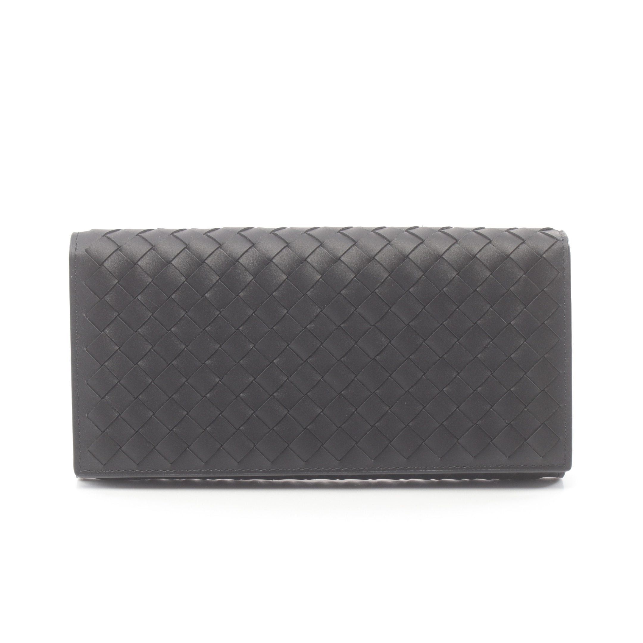 Bottega Veneta Bottega Veneta Intrecciato Bi-Fold Long Wallet Leather Black Size ONE SIZE - 1 Thumbnail